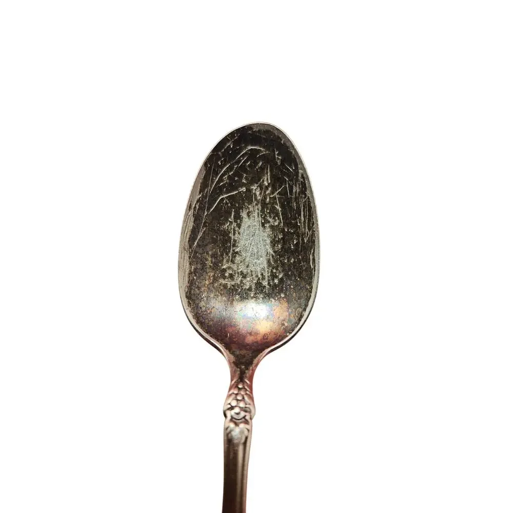 4 Oneida La Vigne Silverplate 1908 Five O’Clock Teaspoon Vintage Grape 5 1/8”